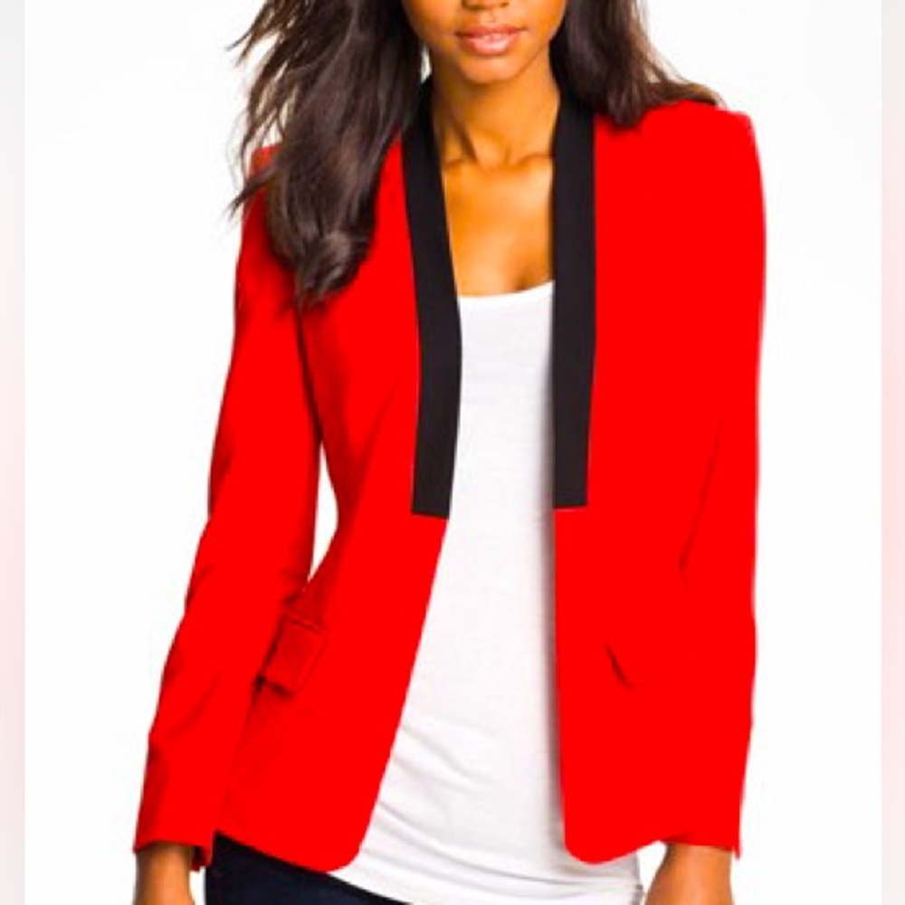 Vince Camuto Red Blazer with Contrast Lapel